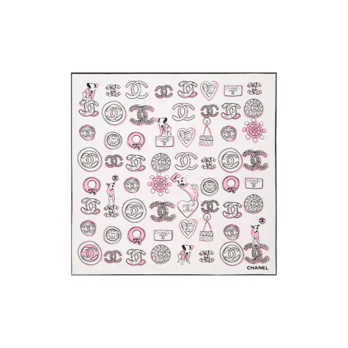 CHANEL Silk Scarves Women's Pink