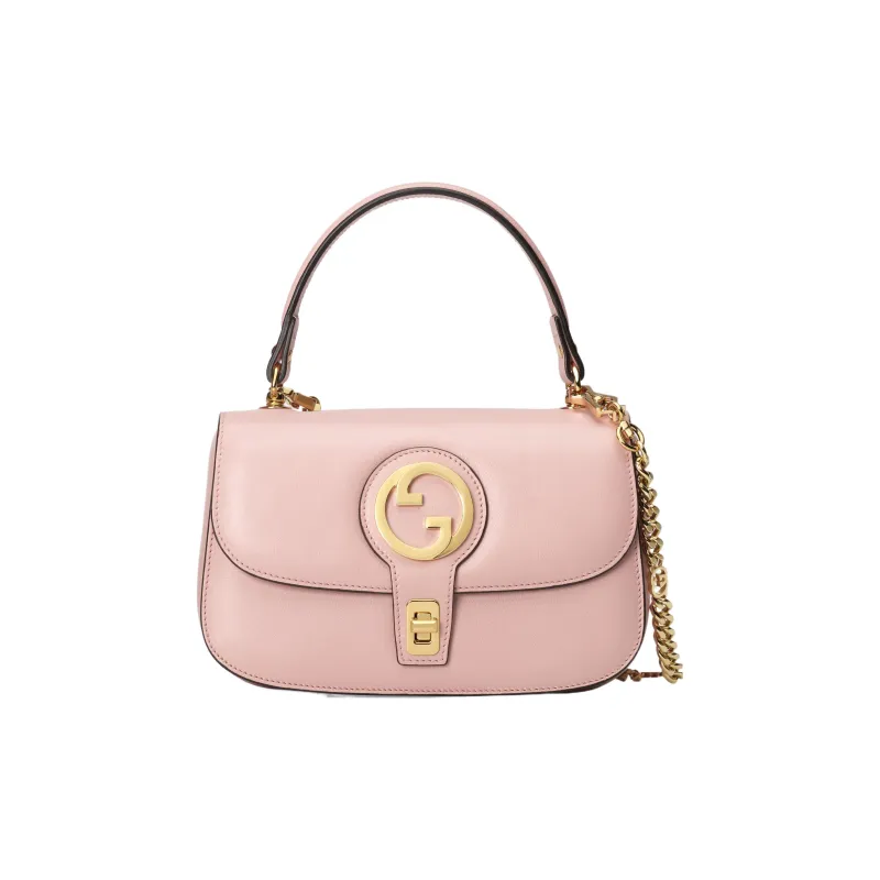 GUCCI Blondie Leather Shoulder Bag Crossbody Bag Handbag Small Size Women's Pink-0