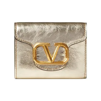 Valentino Locò Calfskin Wallet Small Size Women's Gold