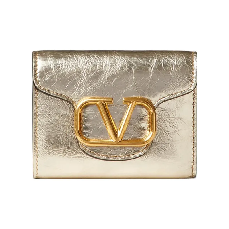 Valentino Locò Calfskin Wallet Small Size Women's Gold-0