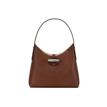 LONGCHAMP Roseau Calfskin Shoulder Bag Handbag Shoulder Bag Women's Brown