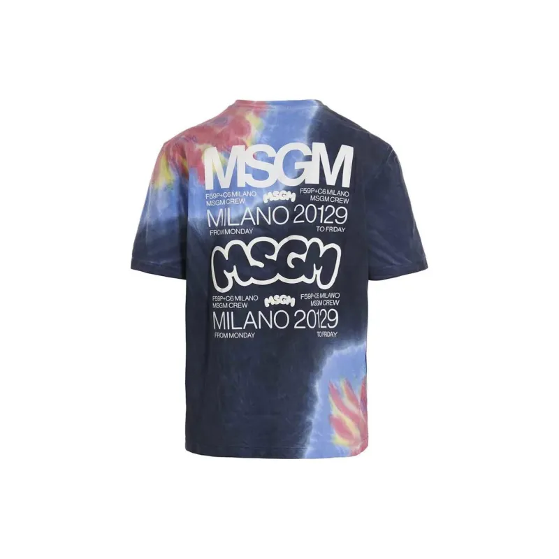 MSGM Tie Dyed Crewneck T Shirt-1