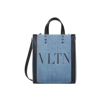 Valentino VLTN Denim Tote Bag, Shopping Bag, Shoulder Bag, Crossbody Bag, Handbag Mini Men's Denim Blue/Black