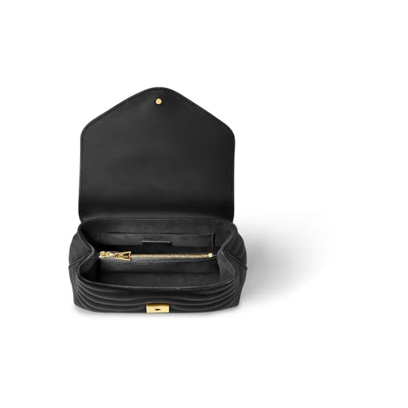 LOUIS VUITTON New Wave Smooth Cow Leather Shoulder Bag, Crossbody Bag, Handbag Regular Women's Black-3