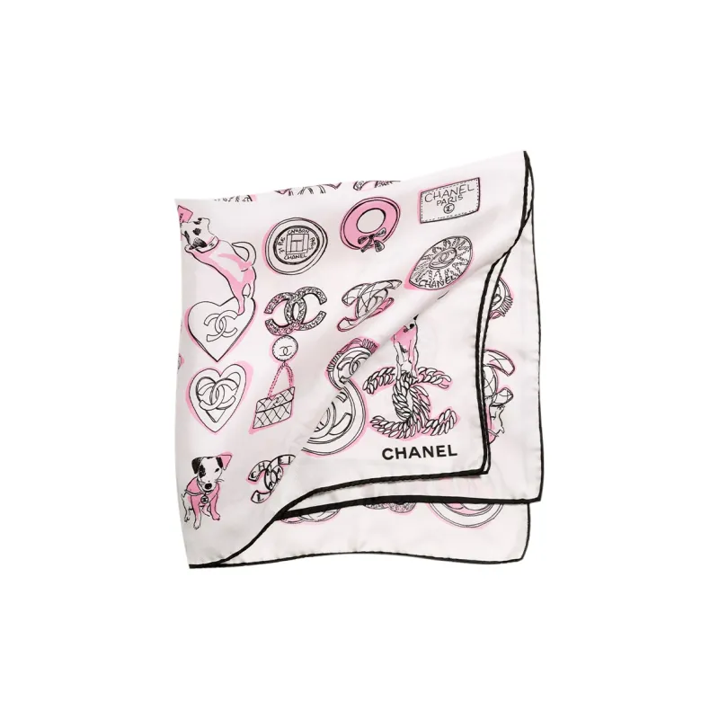 CHANEL Silk Scarves Women's Pink-1