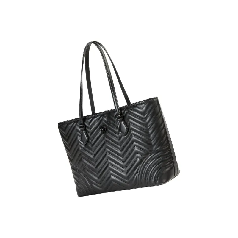 GUCCI GG Marmont Leather Tote Bag Shopping Bag Handbag Large Size Women's Black-1