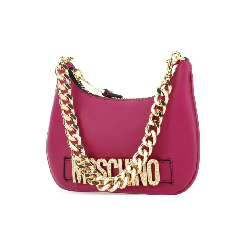 MOSCHINO Calfskin Handbag, Shoulder Bag Regular Women's Purple-1