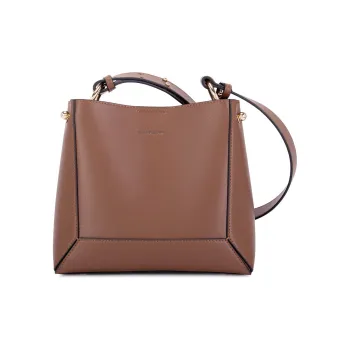 Hush Puppies Cow Leather Bucket Bags Shoulder Bags Women's Coffee