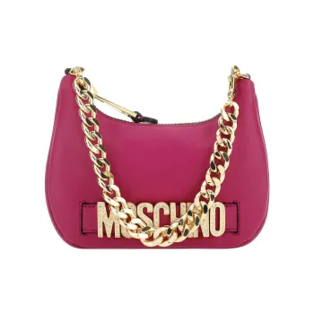 MOSCHINO Calfskin Handbag, Shoulder Bag Regular Women's Purple