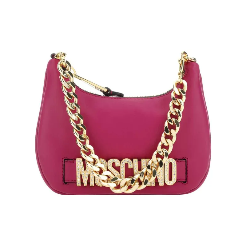 MOSCHINO Calfskin Handbag, Shoulder Bag Regular Women's Purple-0