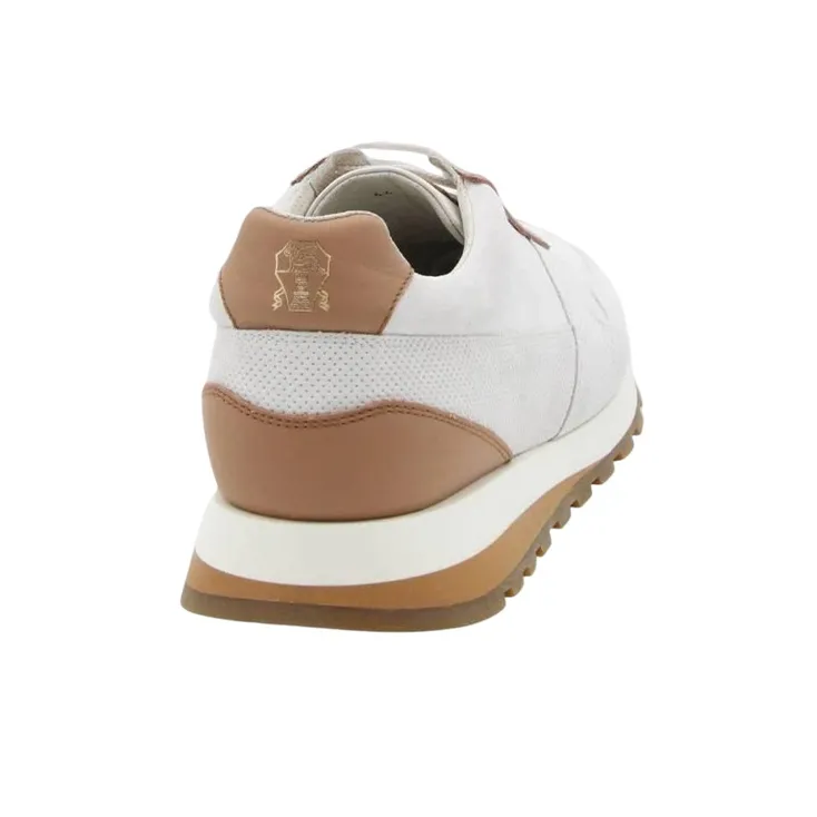 Brunello Cucinelli Low-Top Sports Casual Shoes Men's White Brown-2