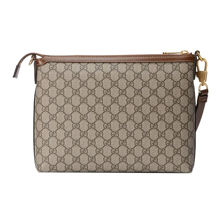 GUCCI Canvas With Leather Crossbody Bag, Shoulder Bag Men's-4