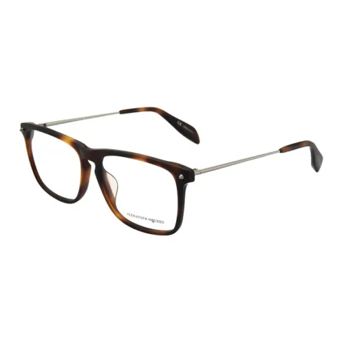 Alexander McQueen Eyeglass Frames Men Brown