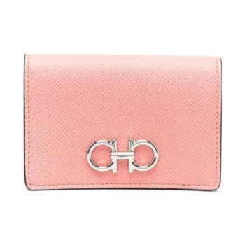 FERRAGAMO Cow Leather Card Holder, Wallet Coin Purse Women's Pink