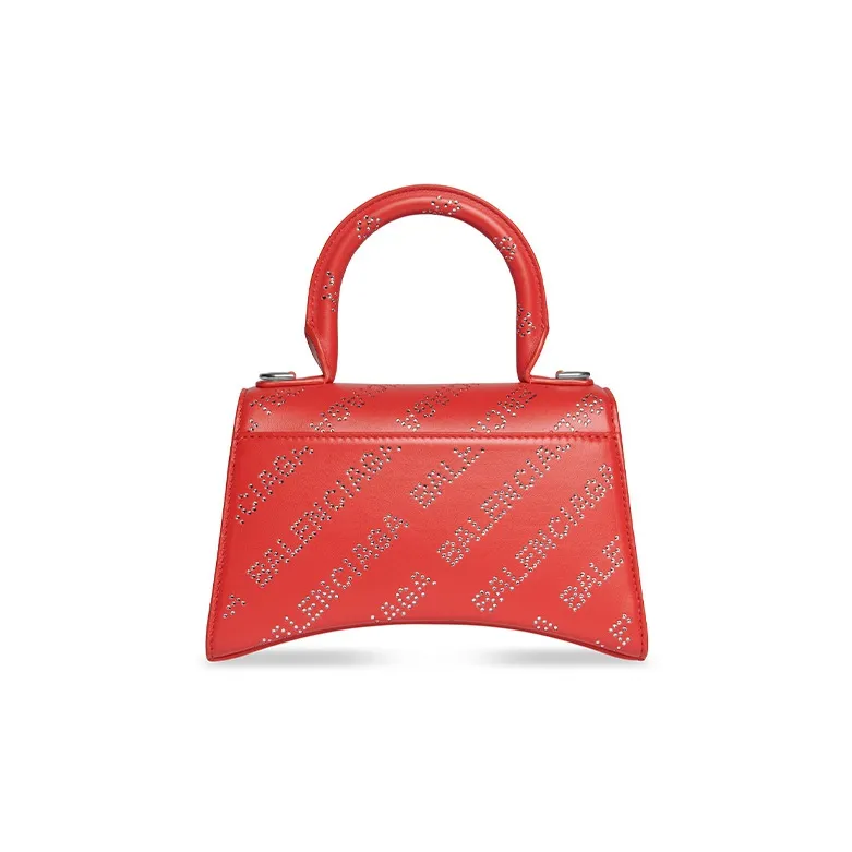 Balenciaga Hourglass Cow Leather Hourglass Bag Shoulder Bag Crossbody Bag Handbag Extra Small Women's Red-4