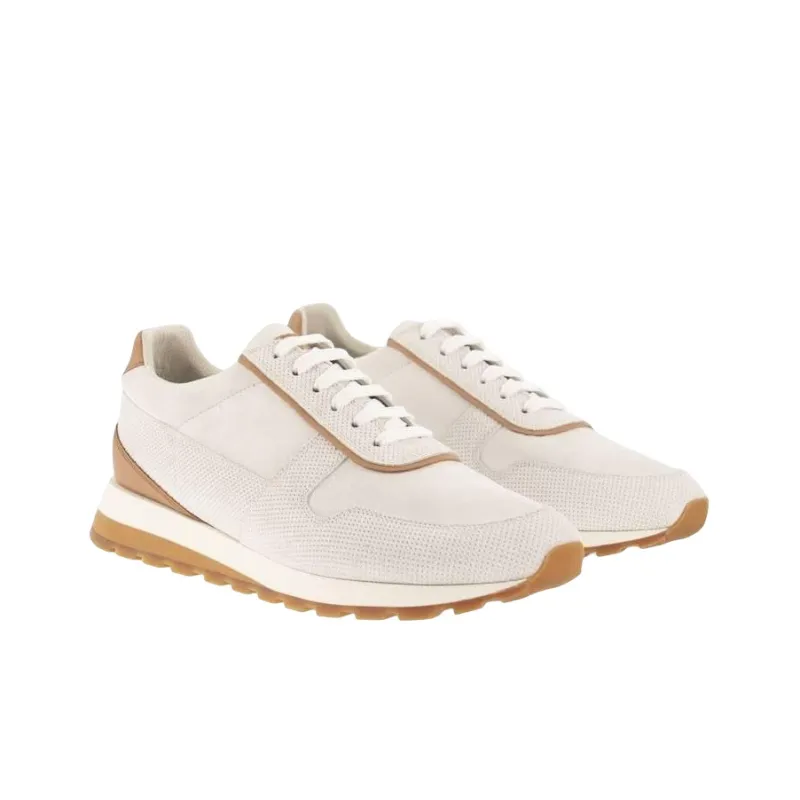 Brunello Cucinelli Low-Top Sports Casual Shoes Men's White Brown-1