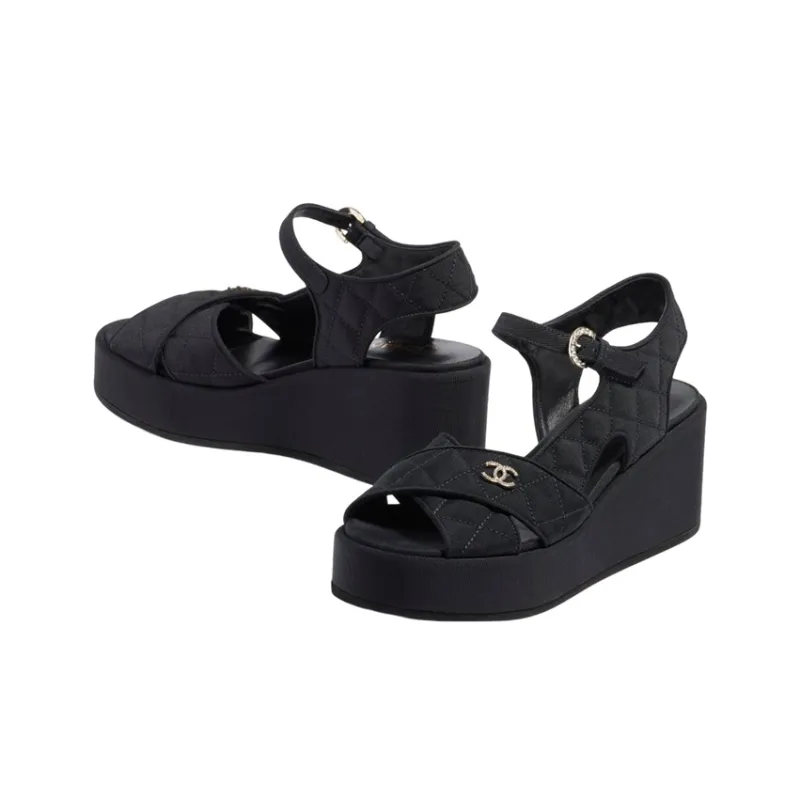 CHANEL Beach Sandals Women's Black-2