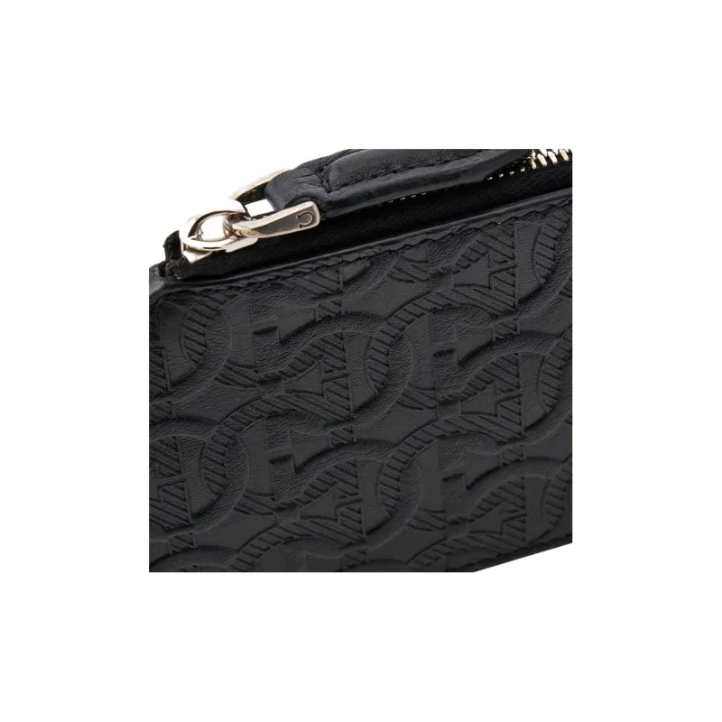 FERRAGAMO Cow Leather Luggage Tag Men's Black-3