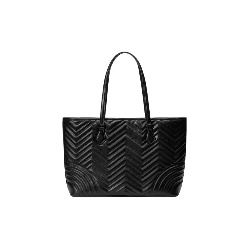 GUCCI GG Marmont Leather Tote Bag Shopping Bag Handbag Large Size Women's Black-4