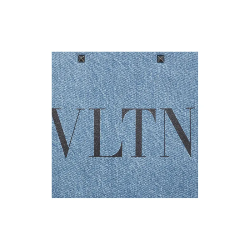 Valentino VLTN Denim Tote Bag, Shopping Bag, Shoulder Bag, Crossbody Bag, Handbag Mini Men's Denim Blue/Black-4