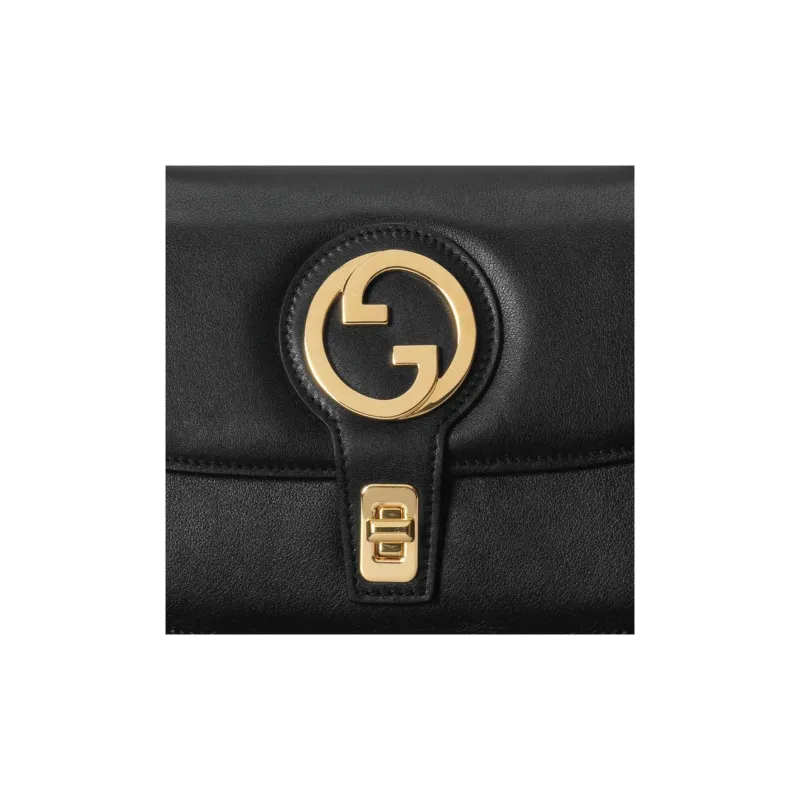 GUCCI Blondie Leather Shoulder Bag, Crossbody Bag, Handbag Trumpets Women's Black-9