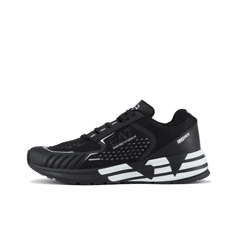 EMPORIO ARMANI EA7 Low-Top Sports Casual Shoes Unisex Black White-0