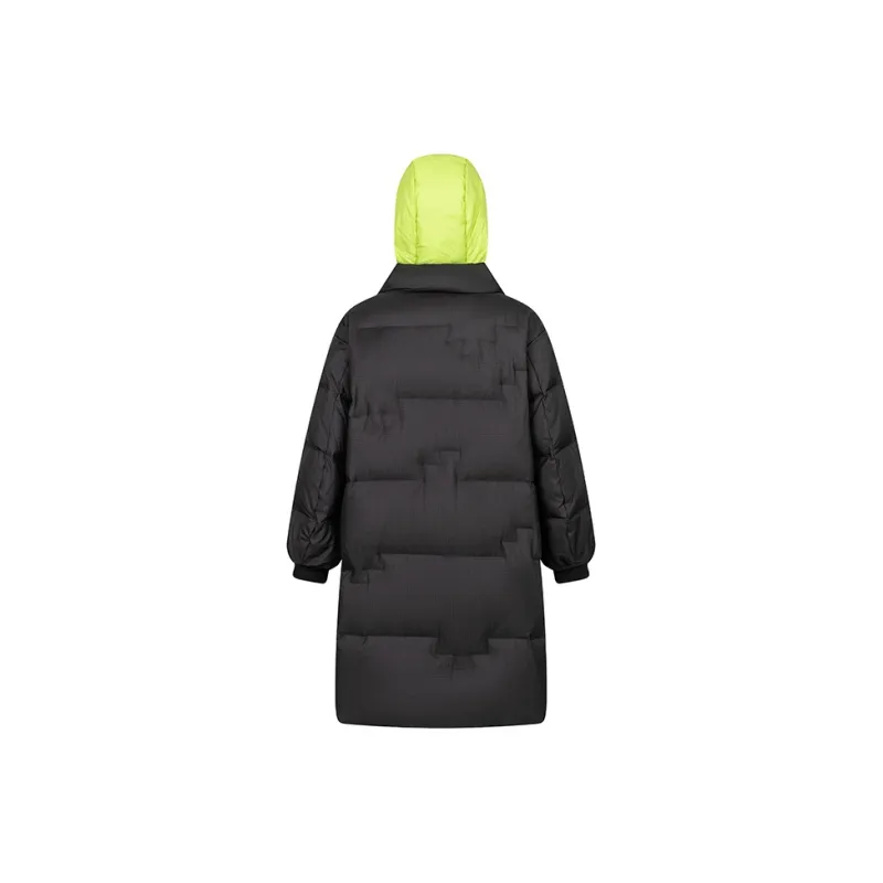 ERAL Solid Color Hooded Loose Fit Thickened Long Down Jacket Women's-4