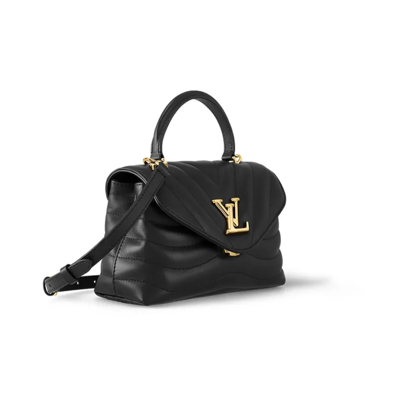 LOUIS VUITTON New Wave Smooth Cow Leather Shoulder Bag, Crossbody Bag, Handbag Regular Women's Black-1