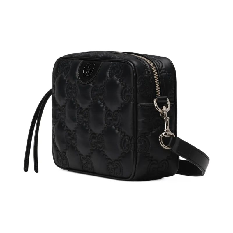 GUCCI GG Matelassé Leather Small Square Camera Bag Shoulder Bags Handbags Small Size Women's Black-1
