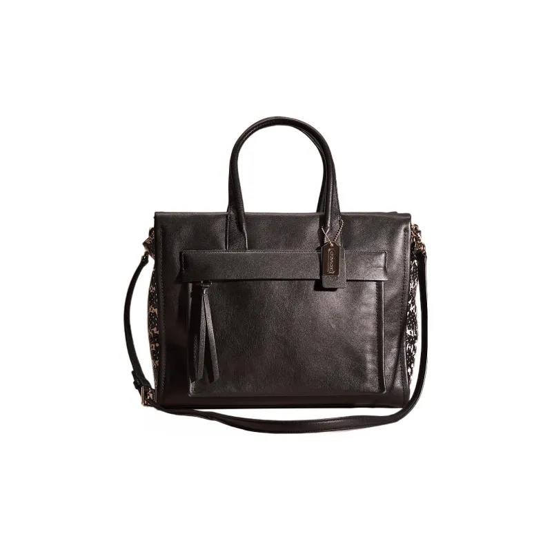 COACH Bleecker Snakeskin Print Embossed Leather Shoulder Bag, Crossbody Bag, Handbag Large Size Women's Black-0