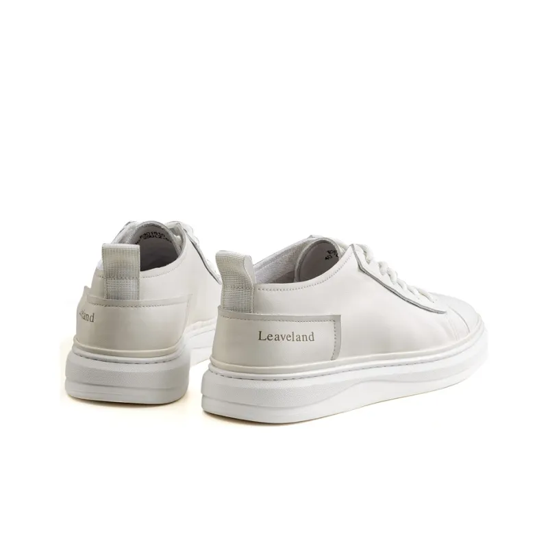 LEAVELAND Stylish Skateboarding Shoes Men's White-3