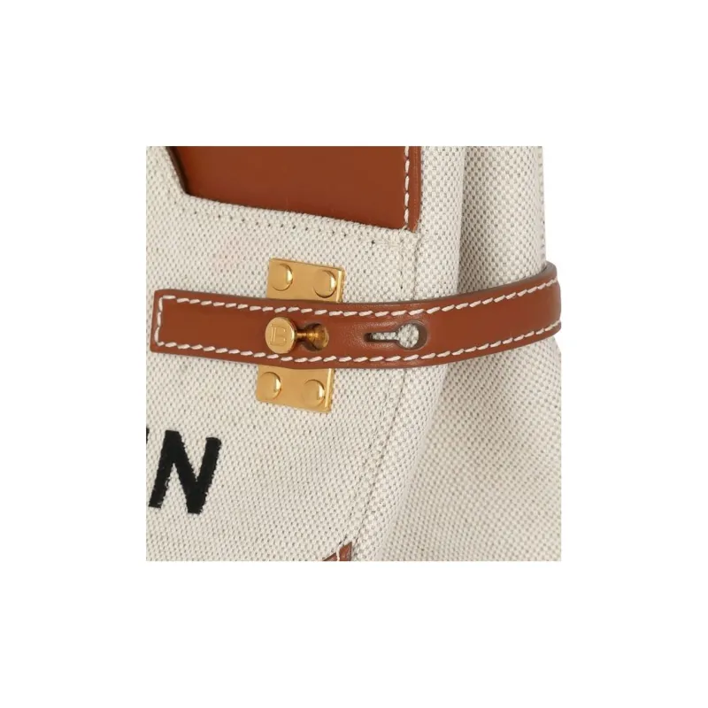 BALMAIN Calfskin Shoulder Bag Crossbody Bag Handbag Women's Brown-4