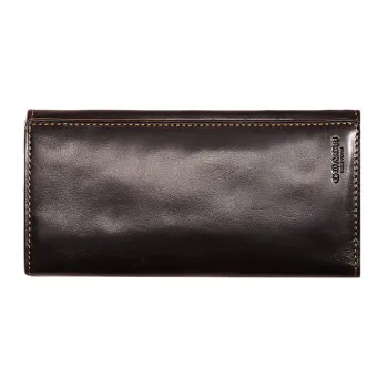COACH Breast Buffalo Leather Wallet Women's Black