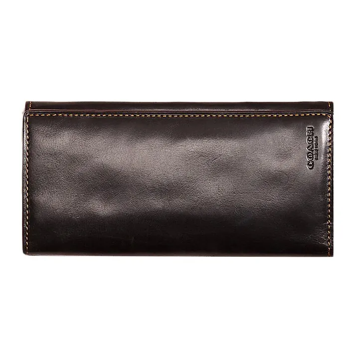 COACH Breast Buffalo Leather Wallet Women's Black-0