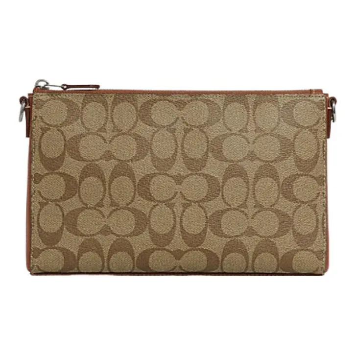 COACH Holden PVC With Cow Leather Shoulder Bag, Crossbody Bag Medium Size Women's Tan-2