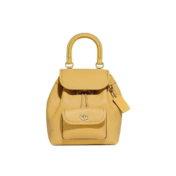COACH Riya Cow Leather Backpack Medium Size Women's Yellow