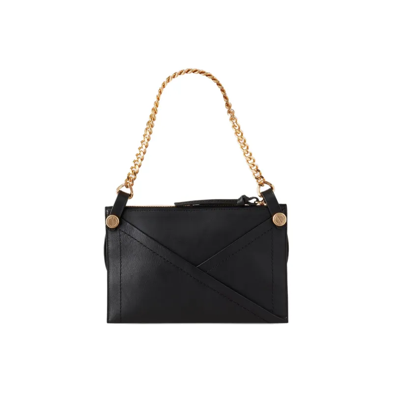 Mulberry Silky Calfskin Clutch, Shoulder Bag, Crossbody Bag, Handbag Medium Size Women's Black-1