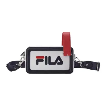 FILA PU Small Square Bag, Cell Phone Pouch, Handbag, Shoulder Bag, Crossbody Bag Regular Women's White