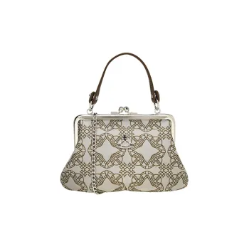 Vivienne Westwood Polyester Dumpling Bag, Portable Shoulder Bag, Crossbody Bag, Wallet Regular Women's Brown