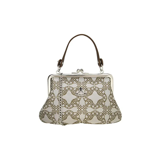 Vivienne Westwood Polyester Dumpling Bag, Portable Shoulder Bag, Crossbody Bag, Wallet Regular Women's Brown-0