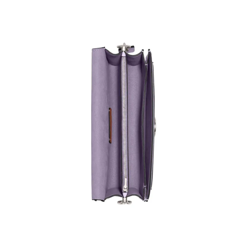 COACH Tabby Pebble Texture Cow Leather Portable Crossbody Bag, Shoulder Bag Women's Purple-3