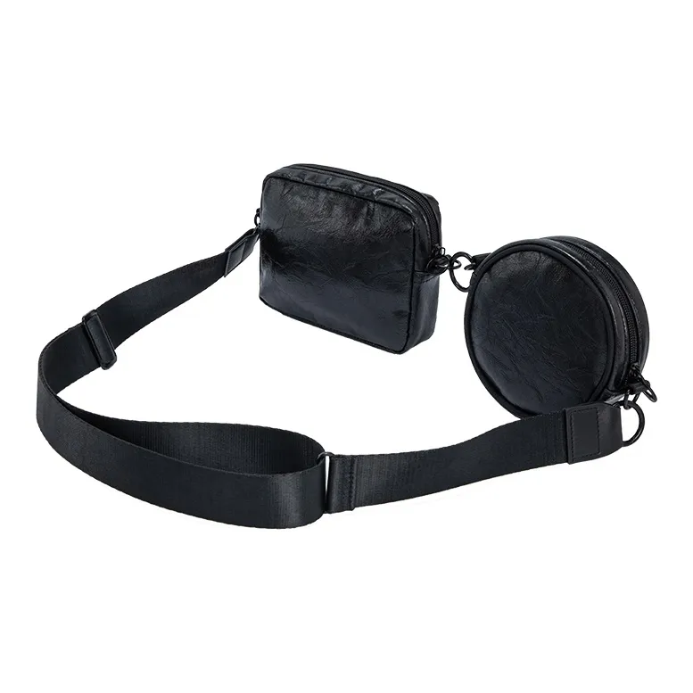 361° Fabric Crossbody Bag Small Size Unisex Black-2