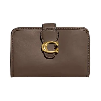 COACH Tabby Smooth Leather Wallet Women's Black