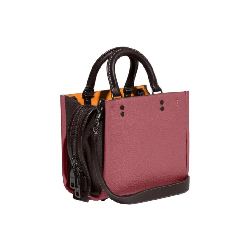 COACH Rogue Cow Leather Handbag Shoulder Bag Crossbody Bag Small Size Women's Fuchsia-1