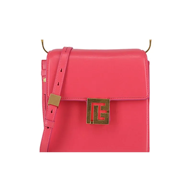 BALMAIN ELY Calfskin Portable Crossbody Bag Shoulder Bag Women's Pink-4