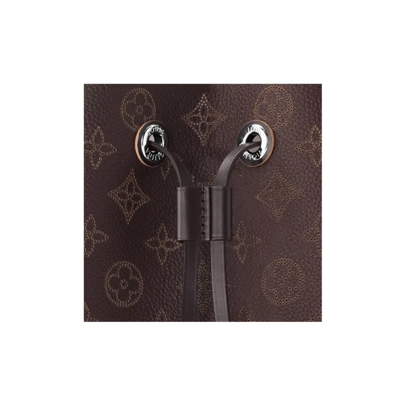 LOUIS VUITTON Mahina Perforated Calfskin Bucket Bag, Handbag, Shoulder Bag, Crossbody Bag Women's Chocolate Brown-4