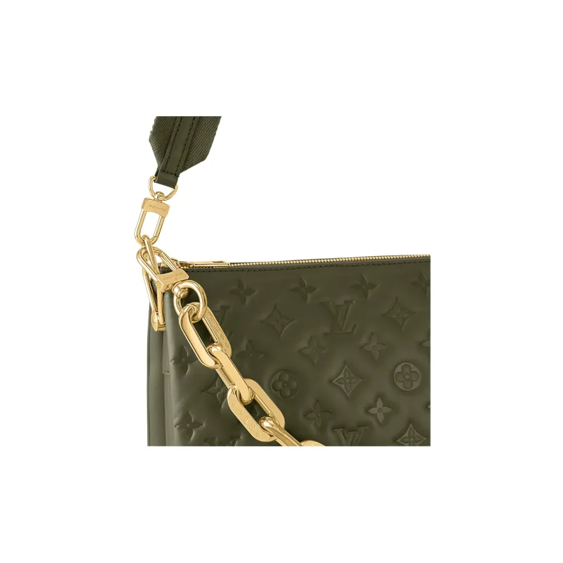 LOUIS VUITTON Coussin Lambskin Crossbody Bag Shoulder Bag Medium Size Women's Khaki-5