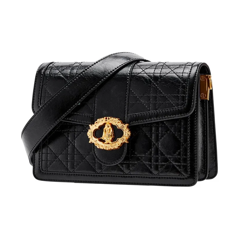 Hush Puppies Top Grain Cow Leather Small Square Bag, Crossbody Bag, Shoulder Bag Medium Size Women's Gunmetal-15