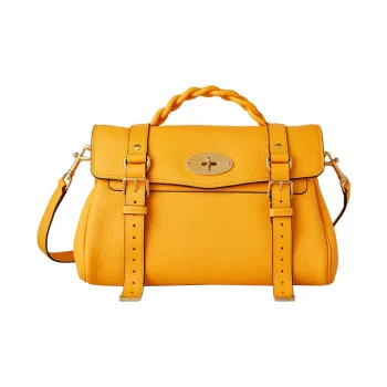 Mulberry Alexa Cow Leather Shoulder Bag, Crossbody Bag, Handbag Women's Yellow