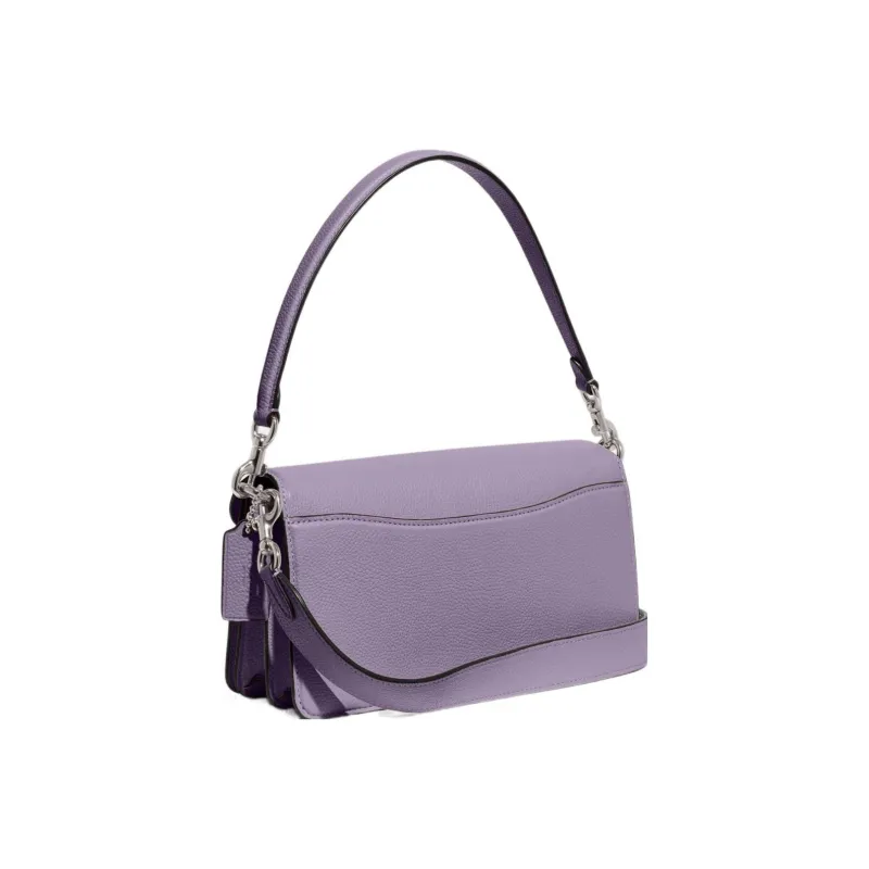 COACH Tabby Pebble Texture Cow Leather Portable Crossbody Bag, Shoulder Bag Women's Purple-1
